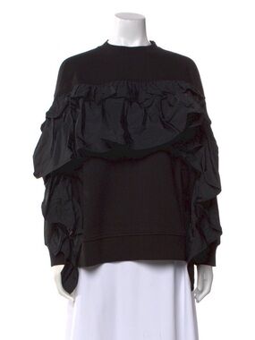 Valentino Red Black Ruffle Detail Sweatshirt PRISTINE